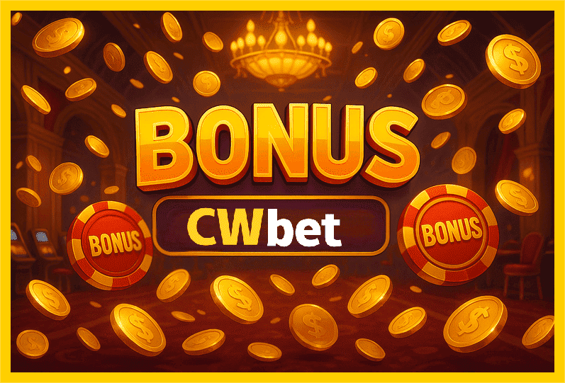 Imagem promovendo bônus CWBET com recompensas imperdíveis.